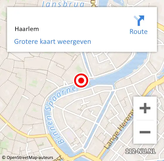 Locatie op kaart van de 112 melding:  Haarlem op 24 juni 2024 08:07