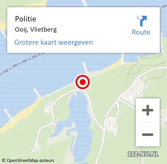 Locatie op kaart van de 112 melding: Politie Ooij, Vlietberg op 24 juni 2024 08:50