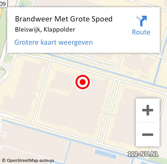 Locatie op kaart van de 112 melding: Brandweer Met Grote Spoed Naar Bleiswijk, Klappolder op 24 juni 2024 08:55