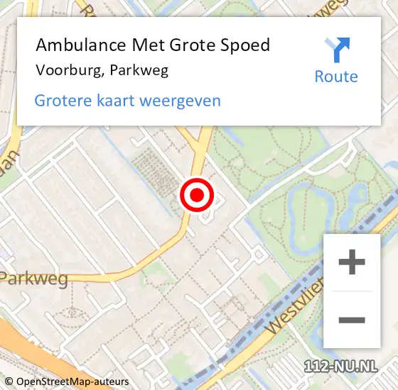 Locatie op kaart van de 112 melding: Ambulance Met Grote Spoed Naar Voorburg, Parkweg op 24 juni 2024 09:37