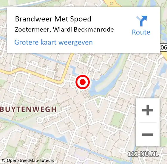 Locatie op kaart van de 112 melding: Brandweer Met Spoed Naar Zoetermeer, Wiardi Beckmanrode op 24 juni 2024 09:38