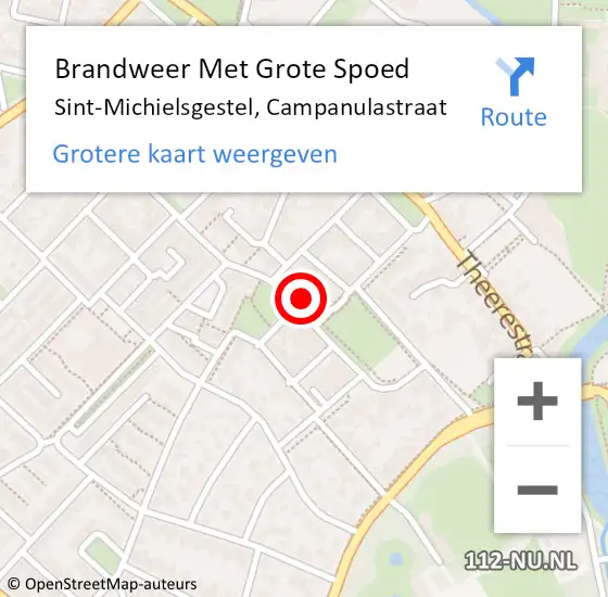 Locatie op kaart van de 112 melding: Brandweer Met Grote Spoed Naar Sint-Michielsgestel, Campanulastraat op 24 juni 2024 09:53