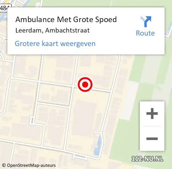 Locatie op kaart van de 112 melding: Ambulance Met Grote Spoed Naar Leerdam, Ambachtstraat op 10 oktober 2014 14:18