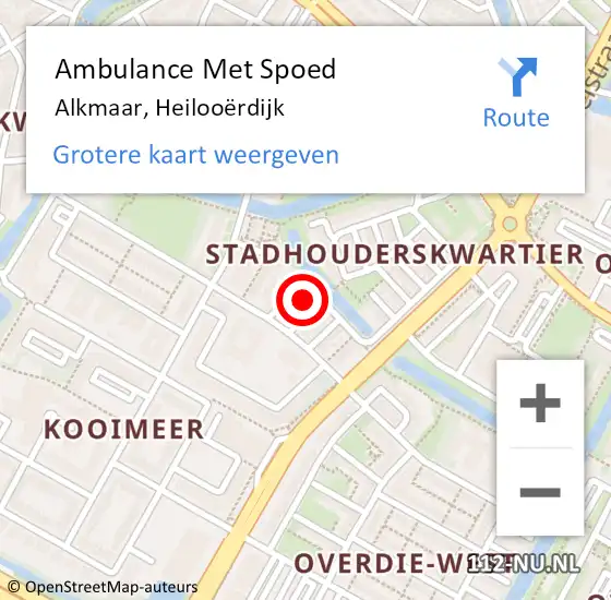 Locatie op kaart van de 112 melding: Ambulance Met Spoed Naar Alkmaar, Heilooërdijk op 24 juni 2024 10:05