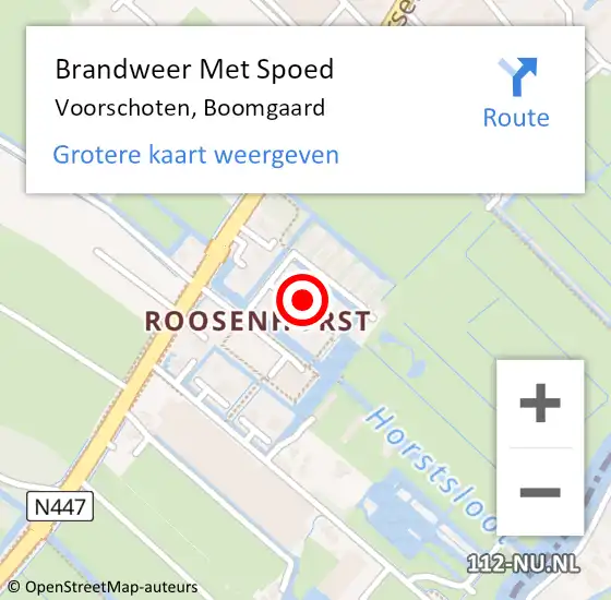 Locatie op kaart van de 112 melding: Brandweer Met Spoed Naar Voorschoten, Boomgaard op 24 juni 2024 10:13