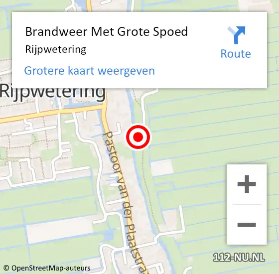 Locatie op kaart van de 112 melding: Brandweer Met Grote Spoed Naar Rijpwetering op 24 juni 2024 10:15