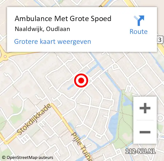 Locatie op kaart van de 112 melding: Ambulance Met Grote Spoed Naar Naaldwijk, Oudlaan op 24 juni 2024 10:39