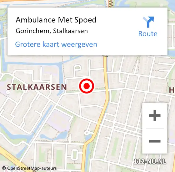 Locatie op kaart van de 112 melding: Ambulance Met Spoed Naar Gorinchem, Stalkaarsen op 24 juni 2024 11:09