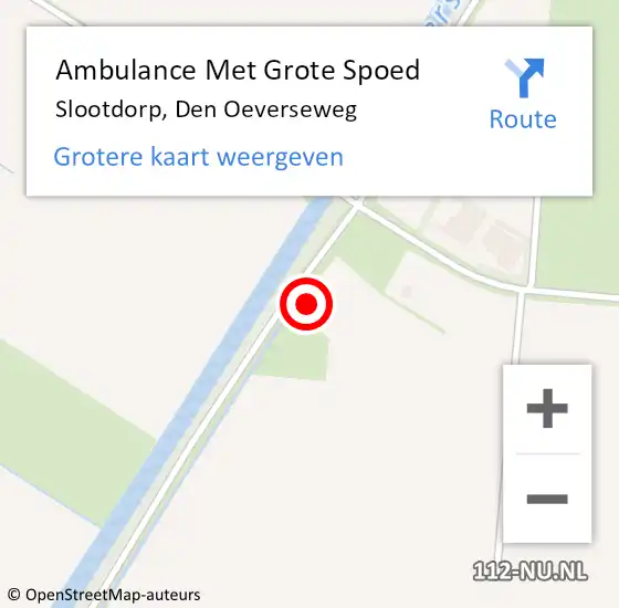 Locatie op kaart van de 112 melding: Ambulance Met Grote Spoed Naar Slootdorp, Den Oeverseweg op 24 juni 2024 11:15