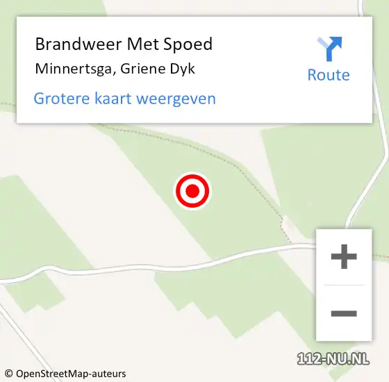 Locatie op kaart van de 112 melding: Brandweer Met Spoed Naar Minnertsga, Griene Dyk op 24 juni 2024 11:25