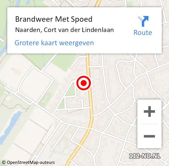 Locatie op kaart van de 112 melding: Brandweer Met Spoed Naar Naarden, Cort van der Lindenlaan op 24 juni 2024 11:49