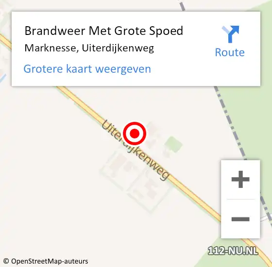 Locatie op kaart van de 112 melding: Brandweer Met Grote Spoed Naar Marknesse, Uiterdijkenweg op 24 juni 2024 11:52