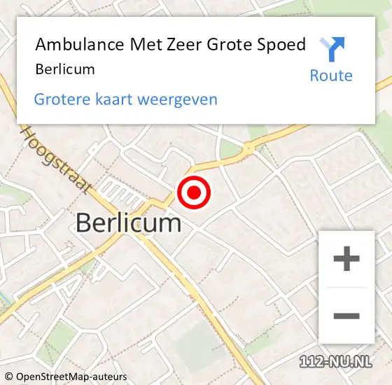Locatie op kaart van de 112 melding: Ambulance Met Zeer Grote Spoed Naar Berlicum op 24 juni 2024 11:57