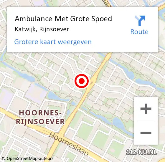 Locatie op kaart van de 112 melding: Ambulance Met Grote Spoed Naar Katwijk, Rijnsoever op 24 juni 2024 11:59