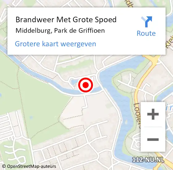 Locatie op kaart van de 112 melding: Brandweer Met Grote Spoed Naar Middelburg, Park de Griffioen op 24 juni 2024 12:42