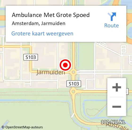 Locatie op kaart van de 112 melding: Ambulance Met Grote Spoed Naar Amsterdam, Jarmuiden op 24 juni 2024 12:48