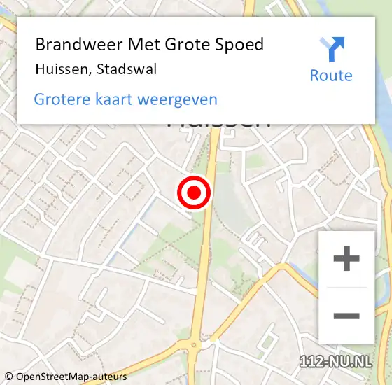 Locatie op kaart van de 112 melding: Brandweer Met Grote Spoed Naar Huissen, Stadswal op 24 juni 2024 12:49