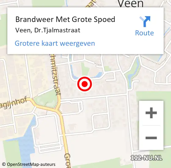 Locatie op kaart van de 112 melding: Brandweer Met Grote Spoed Naar Veen, Dr.Tjalmastraat op 24 juni 2024 12:53