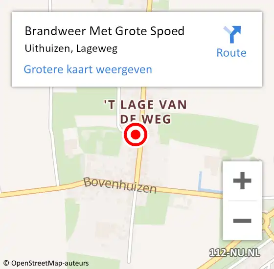 Locatie op kaart van de 112 melding: Brandweer Met Grote Spoed Naar Uithuizen, Lageweg op 24 juni 2024 12:54