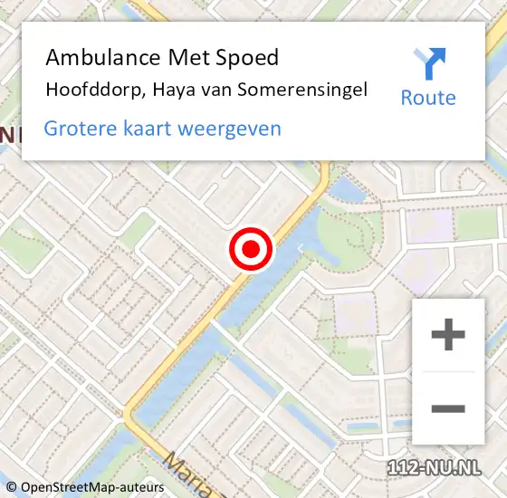 Locatie op kaart van de 112 melding: Ambulance Met Spoed Naar Hoofddorp, Haya van Somerensingel op 24 juni 2024 13:03