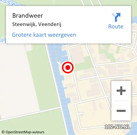 Locatie op kaart van de 112 melding: Brandweer Steenwijk, Veenderij op 24 juni 2024 13:17