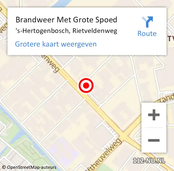 Locatie op kaart van de 112 melding: Brandweer Met Grote Spoed Naar 's-Hertogenbosch, Rietveldenweg op 24 juni 2024 13:17