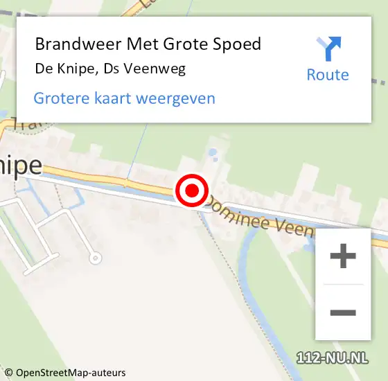 Locatie op kaart van de 112 melding: Brandweer Met Grote Spoed Naar De Knipe, Ds Veenweg op 24 juni 2024 14:09