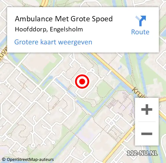 Locatie op kaart van de 112 melding: Ambulance Met Grote Spoed Naar Hoofddorp, Engelsholm op 24 juni 2024 14:46