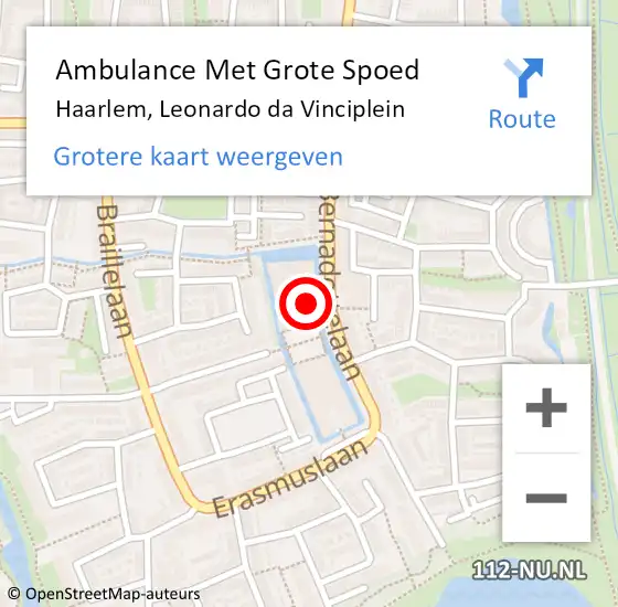 Locatie op kaart van de 112 melding: Ambulance Met Grote Spoed Naar Haarlem, Leonardo da Vinciplein op 24 juni 2024 14:47