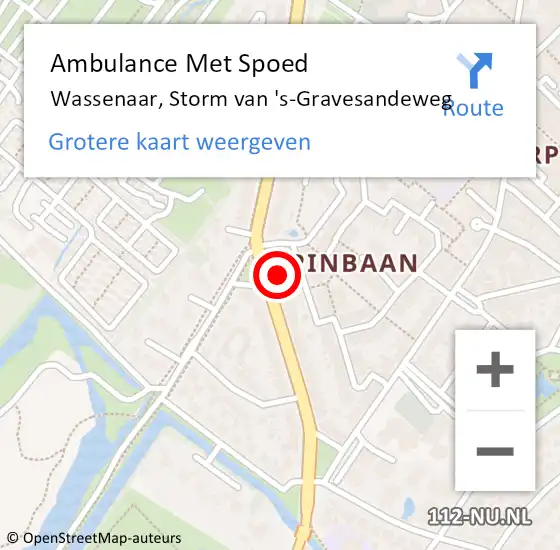 Locatie op kaart van de 112 melding: Ambulance Met Spoed Naar Wassenaar, Storm van 's-Gravesandeweg op 24 juni 2024 15:13