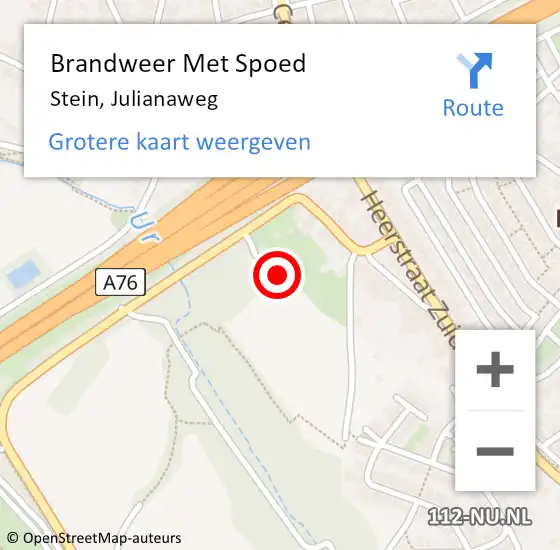 Locatie op kaart van de 112 melding: Brandweer Met Spoed Naar Stein, Julianaweg op 24 juni 2024 15:17