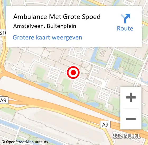 Locatie op kaart van de 112 melding: Ambulance Met Grote Spoed Naar Amstelveen, Buitenplein op 24 juni 2024 15:18