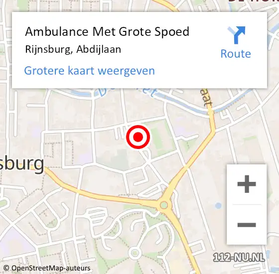 Locatie op kaart van de 112 melding: Ambulance Met Grote Spoed Naar Rijnsburg, Abdijlaan op 24 juni 2024 15:20