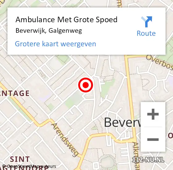 Locatie op kaart van de 112 melding: Ambulance Met Grote Spoed Naar Beverwijk, Galgenweg op 24 juni 2024 15:22