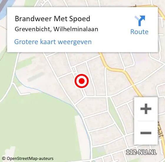 Locatie op kaart van de 112 melding: Brandweer Met Spoed Naar Grevenbicht, Wilhelminalaan op 24 juni 2024 15:33