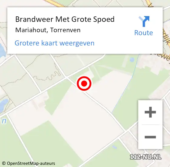 Locatie op kaart van de 112 melding: Brandweer Met Grote Spoed Naar Mariahout, Torrenven op 24 juni 2024 15:37