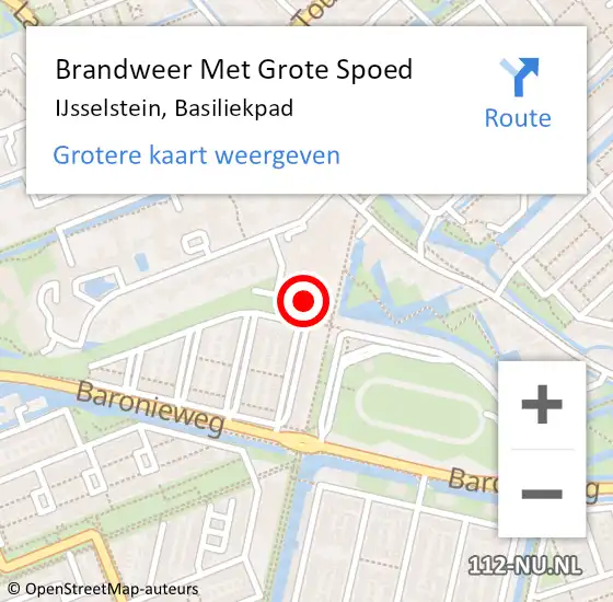 Locatie op kaart van de 112 melding: Brandweer Met Grote Spoed Naar IJsselstein, Basiliekpad op 24 juni 2024 16:20