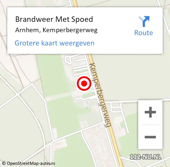 Locatie op kaart van de 112 melding: Brandweer Met Spoed Naar Arnhem, Kemperbergerweg op 24 juni 2024 16:28