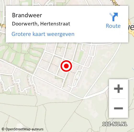 Locatie op kaart van de 112 melding: Brandweer Doorwerth, Hertenstraat op 24 juni 2024 16:33