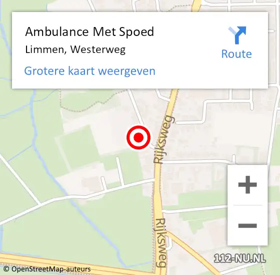 Locatie op kaart van de 112 melding: Ambulance Met Spoed Naar Limmen, Westerweg op 24 juni 2024 16:43