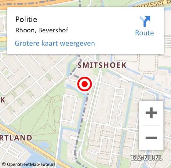 Locatie op kaart van de 112 melding: Politie Rhoon, Bevershof op 24 juni 2024 16:55