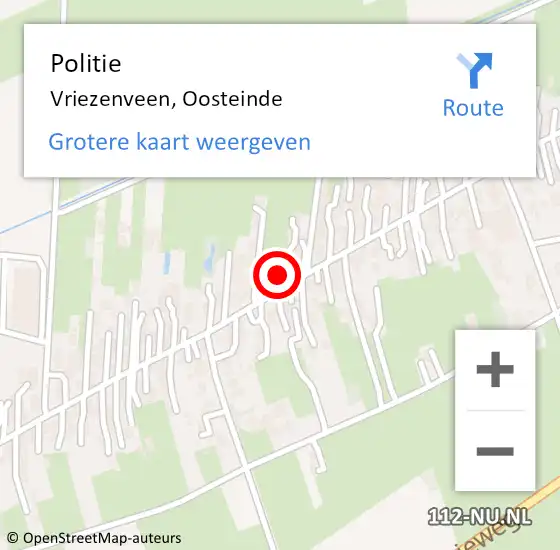 Locatie op kaart van de 112 melding: Politie Vriezenveen, Oosteinde op 24 juni 2024 17:00