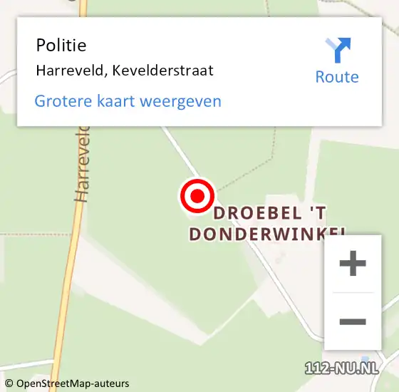 Locatie op kaart van de 112 melding: Politie Harreveld, Kevelderstraat op 24 juni 2024 17:16