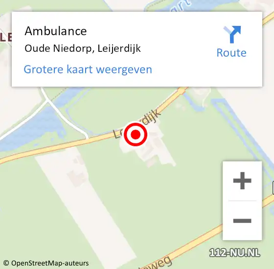 Locatie op kaart van de 112 melding: Ambulance Oude Niedorp, Leijerdijk op 24 juni 2024 17:18