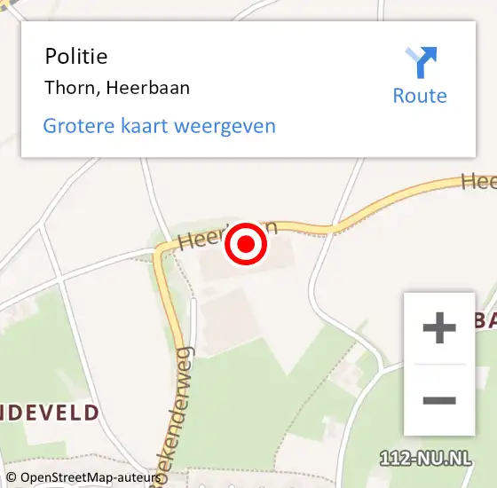 Locatie op kaart van de 112 melding: Politie Thorn, Heerbaan op 24 juni 2024 17:20