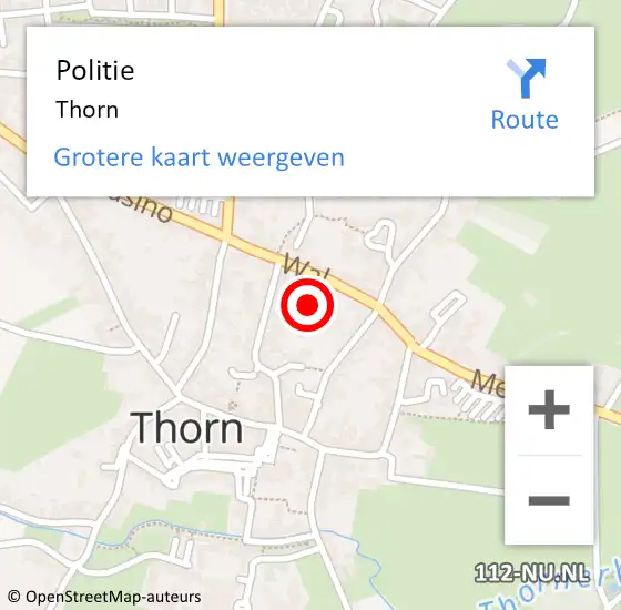 Locatie op kaart van de 112 melding: Politie Thorn op 24 juni 2024 17:21