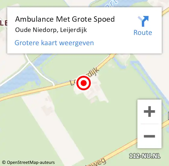 Locatie op kaart van de 112 melding: Ambulance Met Grote Spoed Naar Oude Niedorp, Leijerdijk op 24 juni 2024 17:21