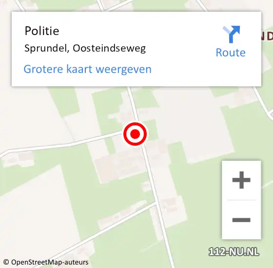 Locatie op kaart van de 112 melding: Politie Sprundel, Oosteindseweg op 24 juni 2024 17:23