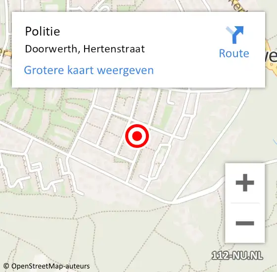 Locatie op kaart van de 112 melding: Politie Doorwerth, Hertenstraat op 24 juni 2024 17:25