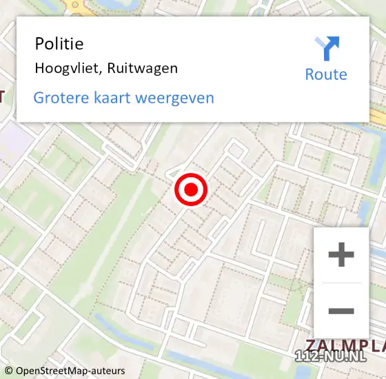 Locatie op kaart van de 112 melding: Politie Hoogvliet, Ruitwagen op 24 juni 2024 17:25